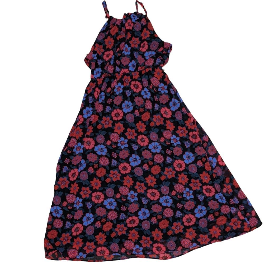 Modcloth halter floral flowy lined sleeveless printed lined maxi dress size 2X